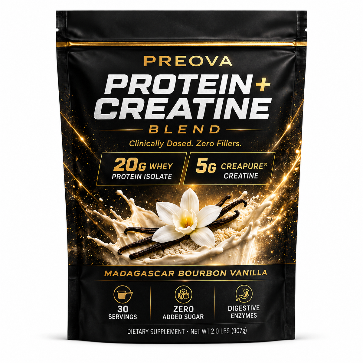 PREOVA Protein + Creatine — Madagascar Bourbon Vanilla — Pre-Order