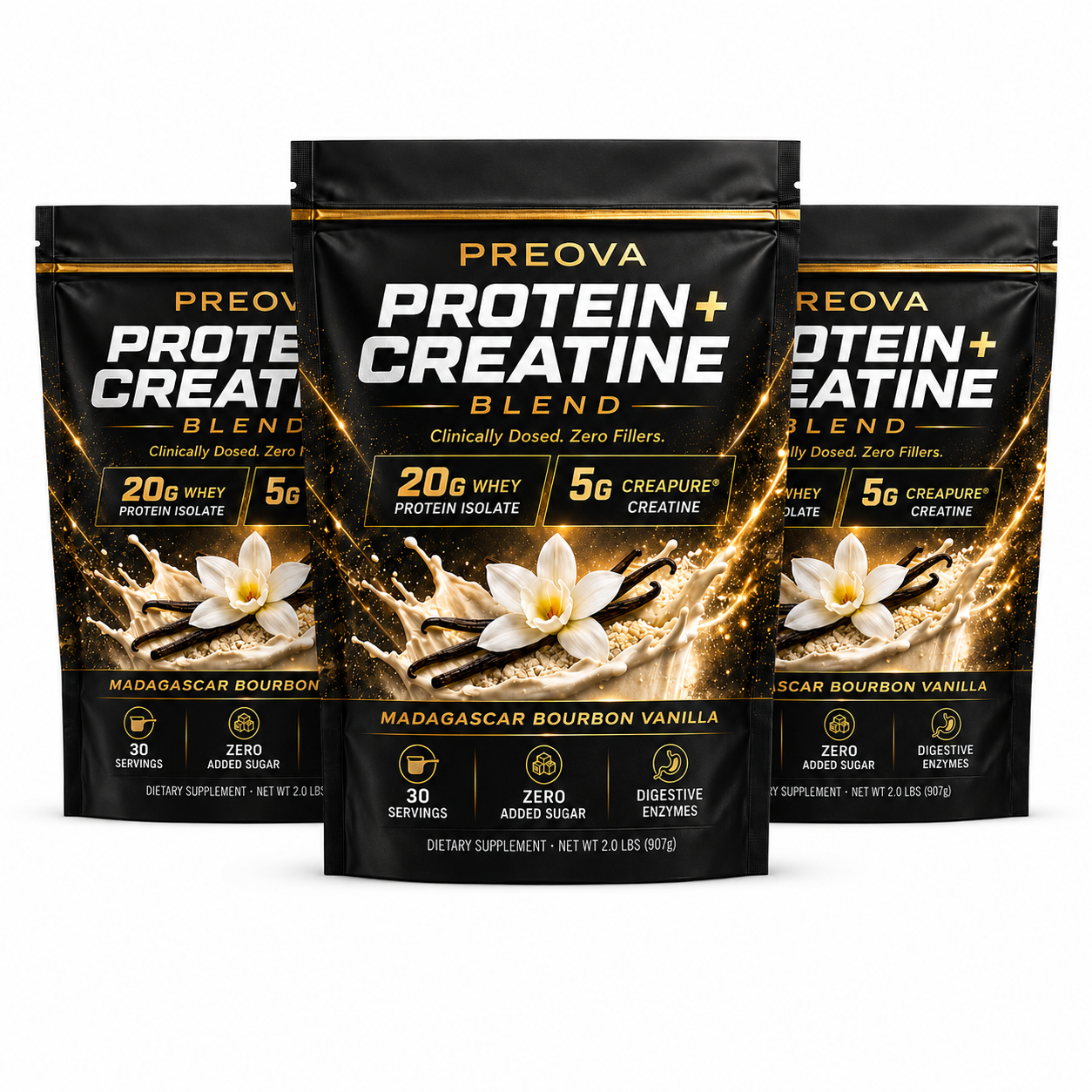 PREOVA Protein + Creatine — Madagascar Bourbon Vanilla — Pre-Order