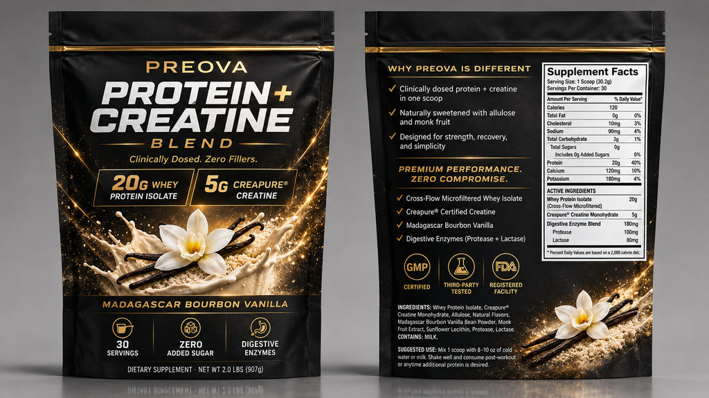 PREOVA Protein + Creatine — Madagascar Bourbon Vanilla — Pre-Order