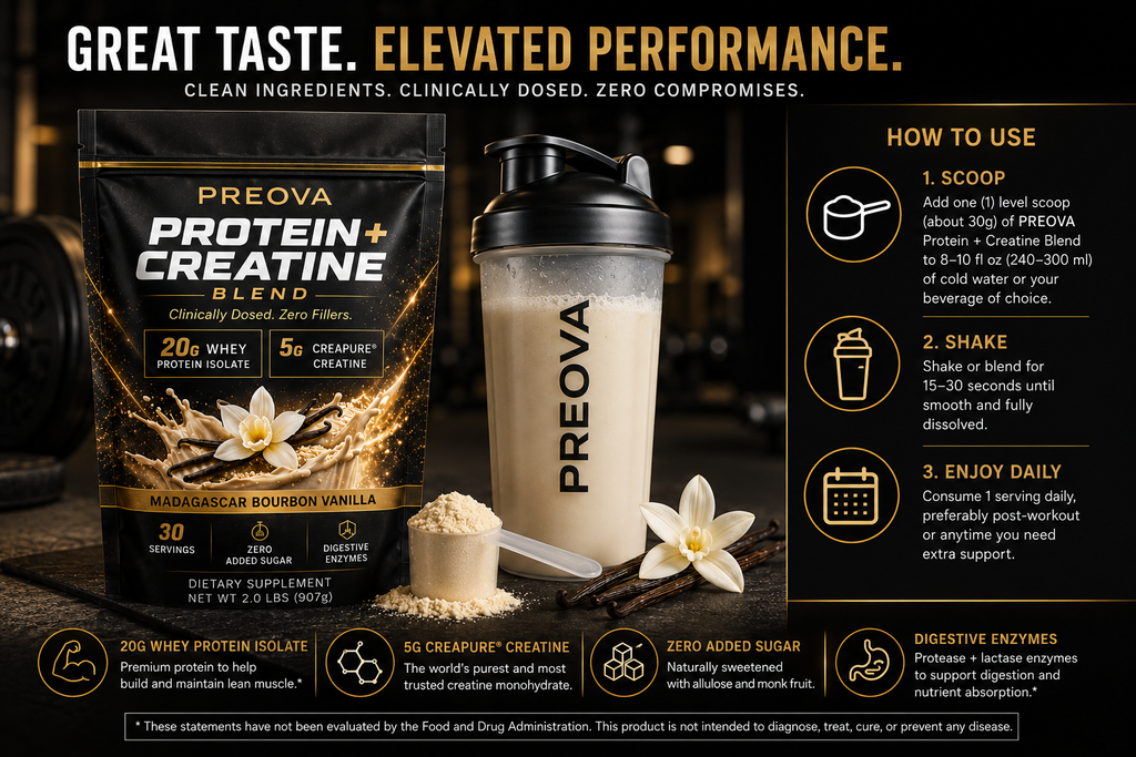 PREOVA Protein + Creatine — Madagascar Bourbon Vanilla — Pre-Order
