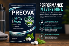 PREOVA Energy & Focus Mints — Peppermint — 90 Mints