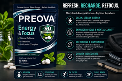 PREOVA Energy & Focus Mints — Peppermint — 90 Mints