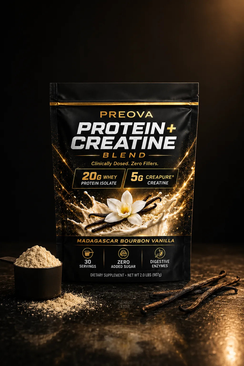 PREOVA Protein plus Creatine, Madagascar Bourbon Vanilla